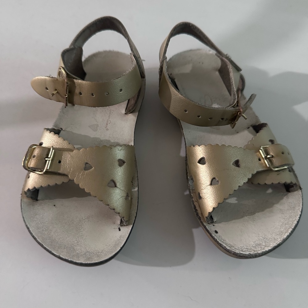 Salt Water Sandals Gold Metallic Sandals with Adjustable Straps
